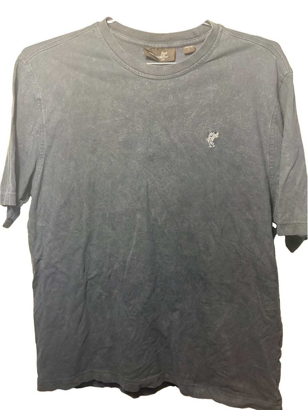 Vintage Ashworth Navy Faded Ombre T-Shirt Men’s Large Embroidered Rider Logo Tee
